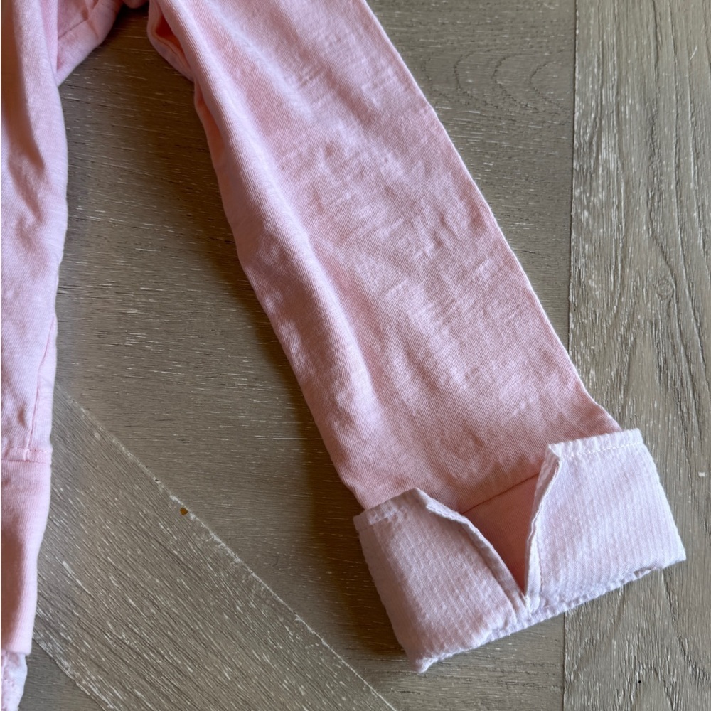 Ladies Pale Pink Layered-Look Long Sleeve Top with Faux Shirt Hem & Collar - Picture 9 of 12